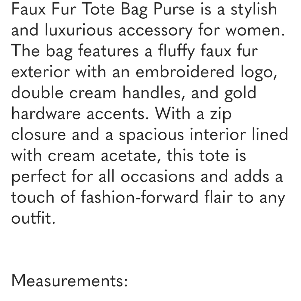 Victoria's Secret Cream Faux Fur Tote Bag, NWT - Picture 6 of 6